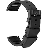 ULLCHRO Quick Release FKM Rubber Watch Bands Fluororubber Watch Band Replacement Strap for Men Women Soft Breathable Diving Strap with Black Buckle 19mm 20mm 21mm 22mm 24mm