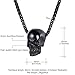 U7 Gothic Jewelry Ion Plating Black Wheat Rope Chain with Antique Skull Skeleton Pendant Necklace for Men Women, 22 Inch