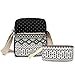 Alando Canvas Dot Backpack Cute Lightweight Teen Girls, Black, Size Medium