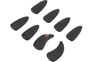 UPKOCH 8pcs Natural Horn Guzheng Nails with Grooved Small Size, Professional Finger Picks for Adult and Kids Guzheng Practice