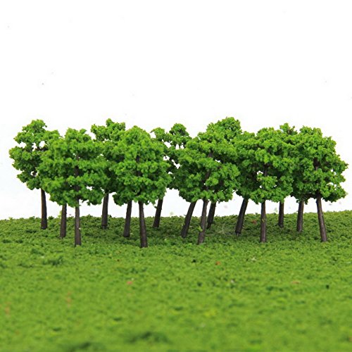 Mixed Model Trees,19 Different Model Trees & 4 Different Flower Bed with 2 Different Cows and 1 Mini Tables and Chairs Model Train Scenery Miniature Landscape Scenery