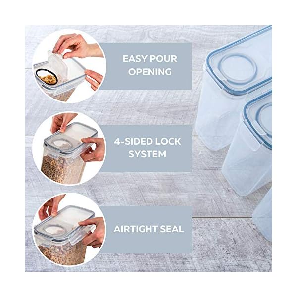 Cereal-Storage-Containers--3Pcs-Set-Plastic-Food-Storage-Containers--Practical-Cereal-Dispenser--Food-Grade-and-BPA-Free--Durable-and-Easy-to-Use--Ideal-for-Cornflakes-Flour-Storage nuovva Cereal Storage Containers – 3Pcs Set Plastic Food Storage Containers – Practical Cereal Dispenser – Food Grade…