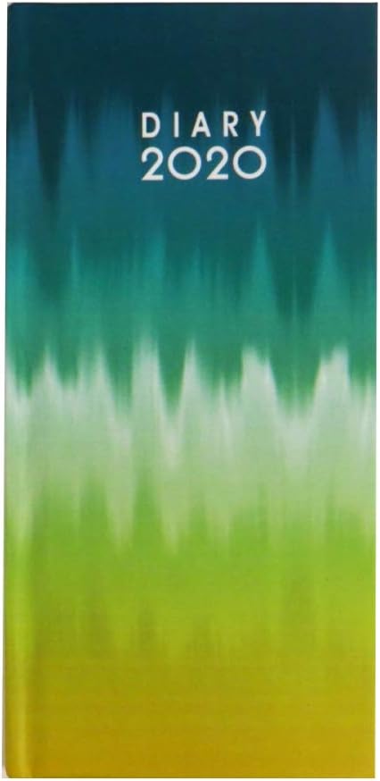 Slim 2020 Tropical Hard Cover Week to View Diary - Parrot Garden or Watercolour, Size 160mm x 85mm (Watercolour)