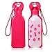 Anpetbest Dog Water Bottle Pink, Pet Water Dispenser Drink Bottle for Daily Walks, Hiking, Camping, Beach and on The Go, BPA Free Plastic (11 fl oz)