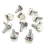 JIUWU A100k OHM Audio Pots Split Shaft Taper Guitar Potentiometer Replace for Electric Guitar Pack of 10