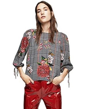 Women's Floral Prince Of Wales Blouse