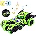 YITOOK Pull Back Vehicles,【Upgraded Version】 3 in 1 Air Pull Back Car Toys Friction Powered Vehicles Include 2 Motocycles with Fun Lights & Sounds Gifts for Children Kids Boys Girls (Green)