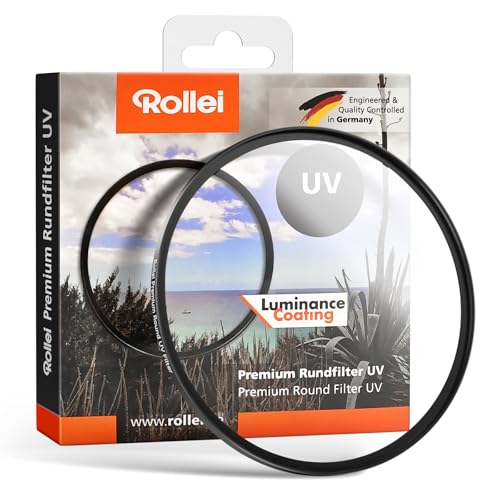 Rollei Premium Round Filter UV 77 mm - UV filter and protective filter with aluminum ring made of Gorilla glass with special coating - Size: 77 mm