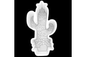 [Check Our Store] VONZK Car Freshie Mold Freshie Silicone Mold Christmas Gift 5 3/16” L X 2 7/8” W X 1 1/4” H for Aroma Beads DIY Handmade Freshies Mould (Christmas Cactus)