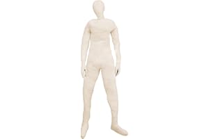 Stuffed Dummy Prop, 70.9 Inch Full Body Posable Mannequin, Halloween Party Haunted House Decor, Beige