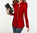 Women's Autumn Oversize Slim Fit Bodycon Zipper Suit Coat Jacket Blazer Outwear US 8-10 Red