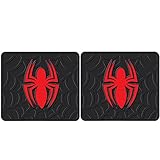 2 PIECE SPIDER-MAN BLACK W/ RED REAR RUBBER FLOOR MATS NEW SET CAR TRUCKS
