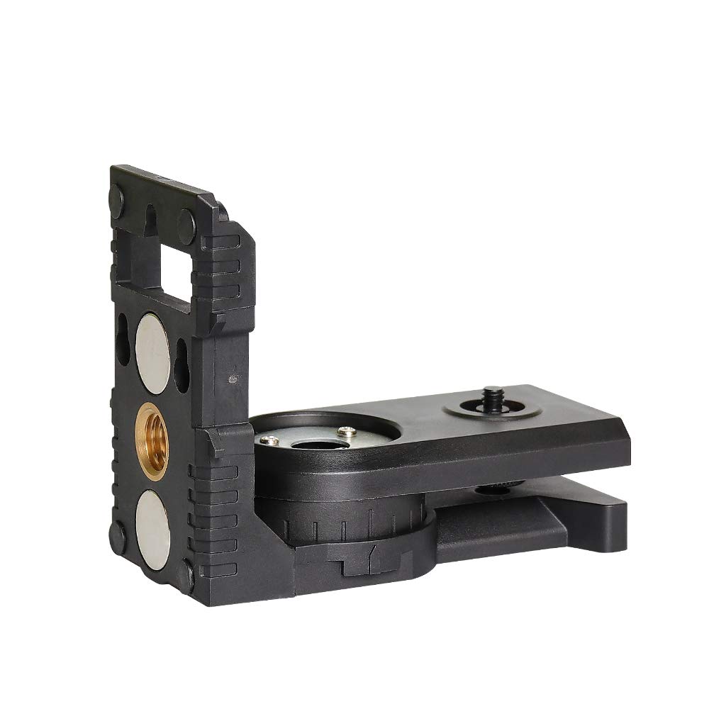 Huepar PV3 L-Shape Magnetic Bracket Base for Huepar Laser Level, Multifunctional Fully-Adjustable Magnetic Pivoting Base to 180 Degree for Tripod/Wall/Ceiling Mount, Standard 1/4"and 5/8"Thread