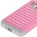 J1 Case, Galaxy Amp 2 Case, Galaxy Express 3 Case, NOKEA Studded Rhinestone [Shock Absorption] Hybrid Armor Defender Protective Case Cover for Samsung Galaxy J1 2016 / Amp 2 / Express 3 (Pink Grey)
