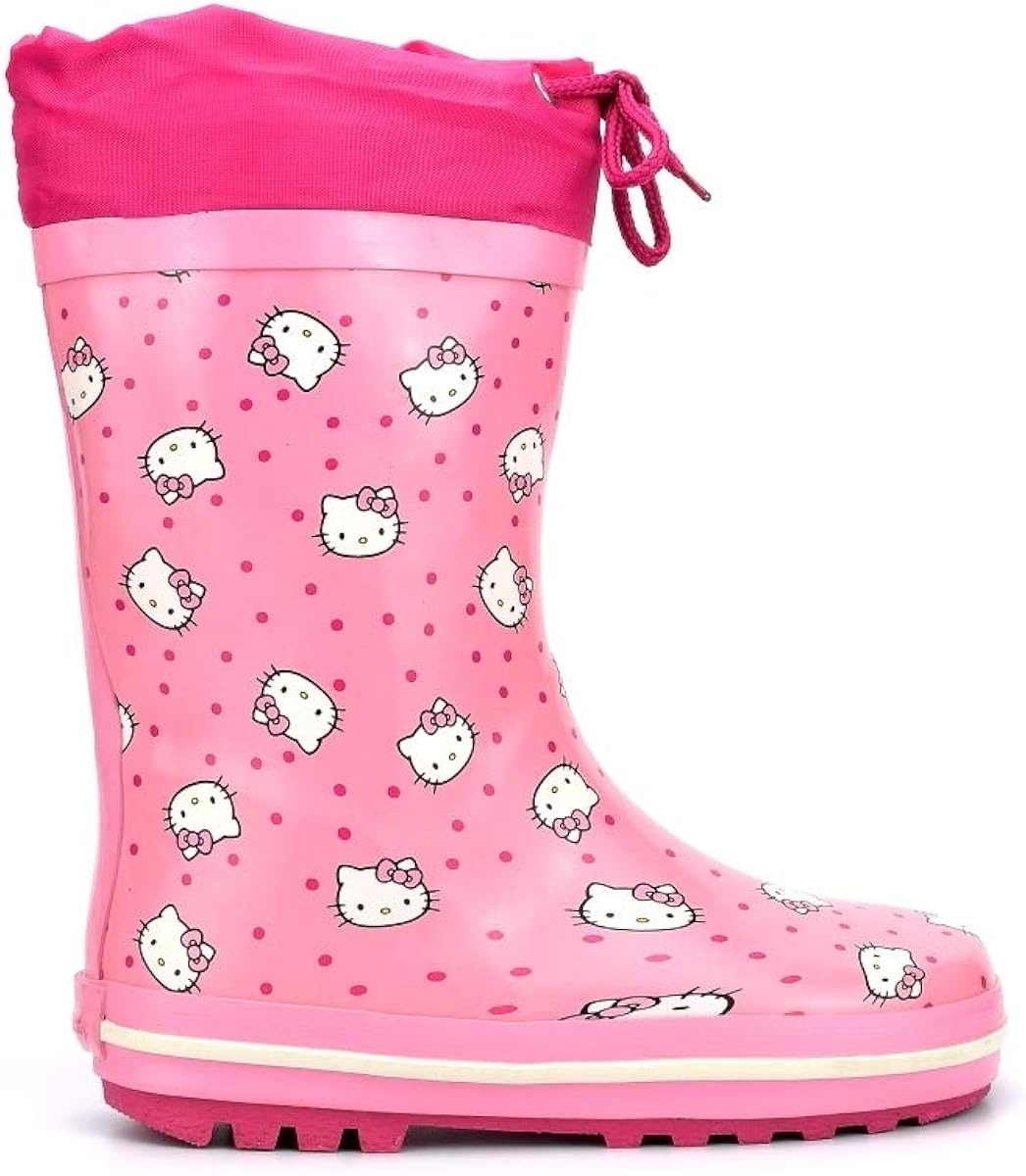 Hello Kitty Girls Waterproof Rubber Wellington Boots Pink Amazon.co.uk
