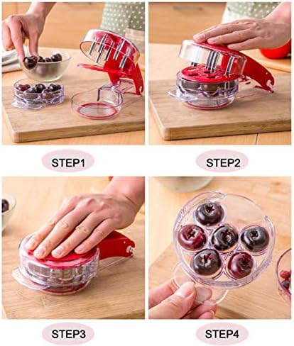 Becho Multi Cherry Stone Remover Cherry Olive Pitter,Cherry Stone Removal 6 Cherry Pitters, Rose-metallic, Six - Image 3