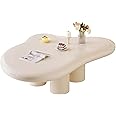 Guyii Cloud Coffee Table, Cute White Modern Tea Table, Irregular Indoor End Table for Living Room, Free Shape with 4 Legs, 41.02 Inches