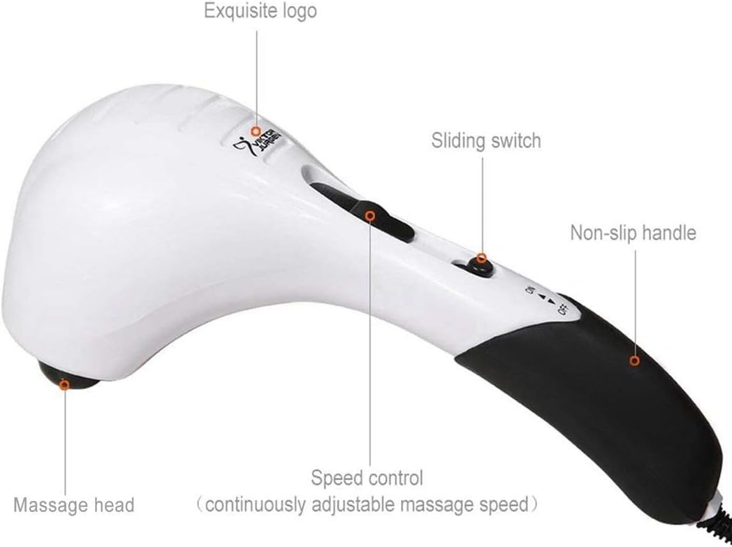 VIKTOR JURGEN Handheld Back Massager - Double Head Electric Full Body Massager - Deep Tissue Percussion Massage for Muscles, Head, Neck, Shoulder, Back, Leg, Foot -Best Gifts for Women/Men: Health & Personal Care