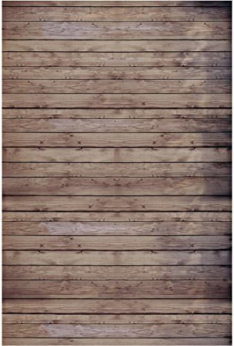 Vintage Wood Wall Photography Backdrop, Waohu 5X7Ft Washable Cotton Polyster Background Foldable Studio Prop Photo (Updated Material)