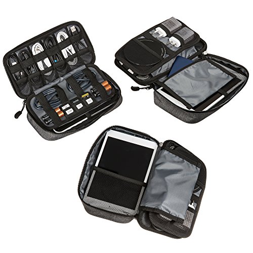 Electronics Organizer Travel Tech Case Charge Cord, Slim Gadget, Charger Organizer Pouch Bag