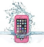 iPhone 6 Waterproof Case，IP68 Certified Waterproof Snowproof Dirtpoof Shock Resistant Protective Case Cover with Viewing Kickstand Fingerprint Recognition Touch ID for iPhone 6 4.7 inch (Pink)