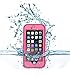 iPhone 6 Waterproof Case，IP68 Certified Waterproof Snowproof Dirtpoof Shock Resistant Protective Case Cover with Viewing Kickstand Fingerprint Recognition Touch ID for iPhone 6 4.7 inch (Pink)