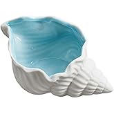 couponhub 1 Pcs Conch Shape Ceramic Jewelry Tray, Multi-purpose Lovely and Luxurious Home Marine Decor, Ocean Style Earrings 