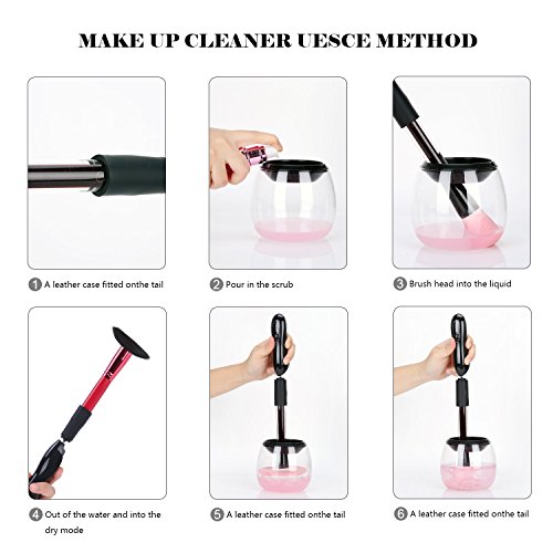 Upgraded Electric Makeup Brush Cleaner and Dryer, YEVITA Portable Automatic Spinning Brush Cleaning Tool, Professional Dual Speed Clean and Dry Brushes in Seconds No Harm to Foundation Blush Brushes