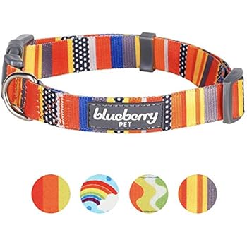Blueberry Pet Essentials 4 Patterns Nautical Flags Inspired Designer Adjustable Dog Collar, Neck 18