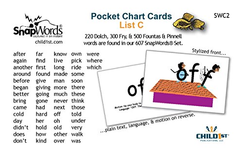 SnapWords List C Sight Word Pocket Chart Cards - Sight Words Flash ...