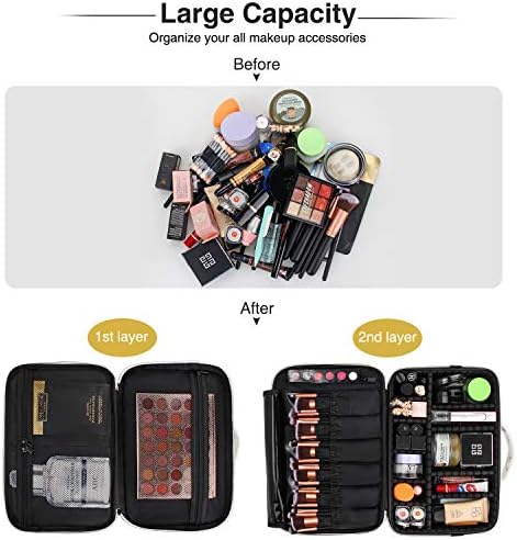 Relavel Marble Makeup Bag Small Cosmeticbag Travel Train Case Portable Cosmetic Artist Storage Bag with Adjustable Dividers for Cosmetics Makeup Brushes (Marble White) 3 Relavel Marble Makeup Bag Small Cosmeticbag Travel Train Case Portable Cosmetic Artist Storage Bag with Adjustable Dividers for Cosmetics Makeup Brushes (Marble White)
