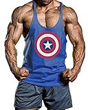 Moge®America Captain Fitness Sweat Muscles Vest Cotton Loose Gym Vest Y-back Bod