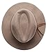 Women's 100% Wool Felt Cloche Short Brim Floppy Fedora Hat with Scrunchy (Braid Mushroom)