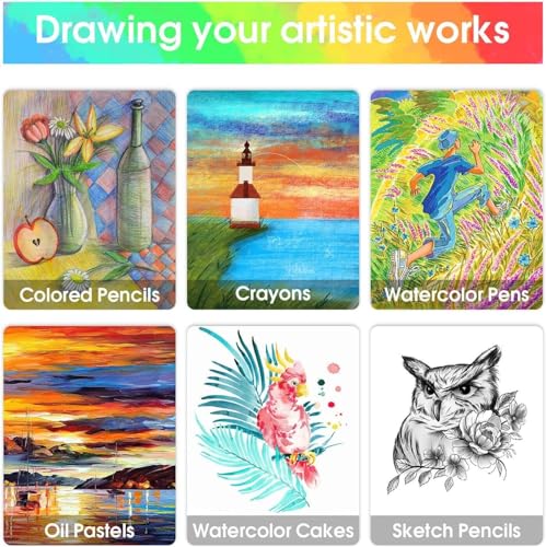 Set de Arte Profesional 288 Piezas, Kit de Dibujo Colores Profesionales, Colores de Dibujo de Boceto y Dibujo de Arte kit, Colorear, Ideal Regalo para Niños y Niñas, Adultos, Principiantes y Artistas