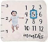 MyBB Monthly Milestone Baby Blanket: Premium Quality and Density, Photography Prop/Set for Boys or Girls, Background for Infants, Swaddle Throw for Newborn, Baby Shower Gift
