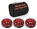 Nordstrand Road Flares Roadside Flashing Emergency LED Lights Beacon with Magnetic Base for Car or Marine - Pack of 3 with Storage Bag - Red