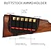BRONZEDOG Buttstock Ammo Holder 12 Ga 7.62 Caliber Nylon Shell Pouch Rifle Cheek Pad Right Handed Hunting Accessories (12 Gauge, Plain Black)
