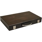 15-inch Wood Backgammon Set - Black/Zebra Wood Board - Oak Inlaid Field
