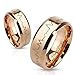 STR-0200 Heartbeat Laser Etched Stainless Steel Rose Gold IP Band Ring (5)
