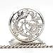 Antique Silver Dragon and Phoenix Hand-Wind Mechanical Pocket Watch, Mens Womens Pocket Watch with Chain + Box