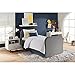 DHP Jesse Kids Upholstered Daybed and Bed Frame with Trundle and Wooden Slat Support, Twin Size - Grey Linen