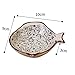 xdobo Handmade Ceramic Condiment Dish Plate Cute Fish Shape Sauce Vinegar Sushi Dishes, Set of 4