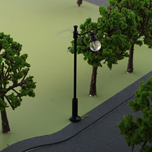 MagiDeal 3 Pieces 1:87 HO Scale Model Railway Layout Lights Lamppost Street Courtyard Lamp Led Toys Kids Gift DIY #3 - Thumbnail 4