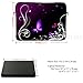 Meffort Inc 17 17.3 inch Neoprene Laptop Sleeve Bag Carrying Case with Hidden Handle and Adjustable Shoulder Strap - Dark Purple Butterfly Design