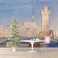 Wall Murals Self-Adhesive Removable The Dogana and San Giorgio Maggiore by Joseph Mallord William Turner Wallpaper Home Decoration for Living Room,Bedroom - 100x144 inches