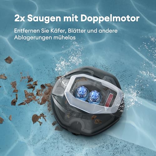 Ultenic Pooleco 10 Pool Robots, Pool Robot Battery with Dual Motors, 90 Min Running Time, 80 m² Cleaning Area, Automatic Parking, Suitable for Various Swimming Pools
