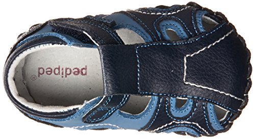 pediped Brody Originals Fisherman Sandal (Infant/Toddler),Navy/Light Blue,X-Small (0-6 months)