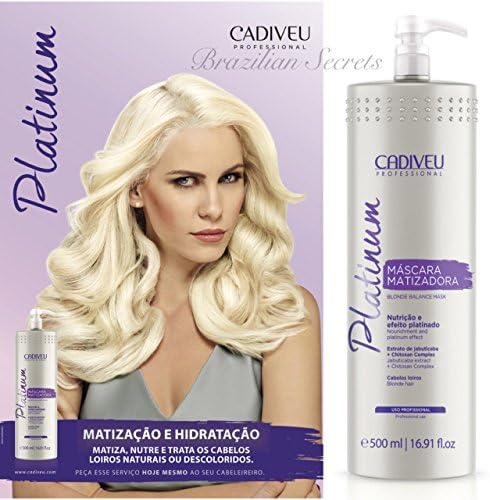 CADIVEU PLATINUM BLONDE TONING BALANCE SILVER HAIR ANTI FRIZZ SMOOTHING HAIR MASK TREATMENT MATIZADORA