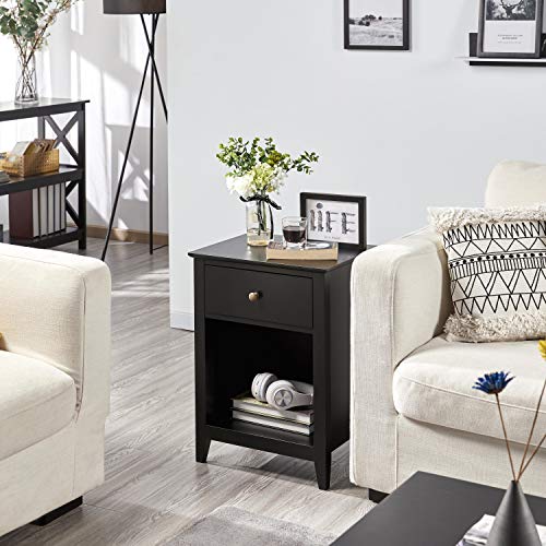 YAHEETECH 2 Tier Wood Nightstands Bedside Table for Bedroom Office