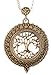 Tree of Life 4X Magnifier Magnifying Glass Sliding Top Pendant Necklace (Gold Tone)